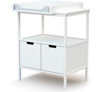 AT4 - Meuble à Langer NATUR Blanc | 68 x 66 x 90 cm | Plan à langer amovible inclus