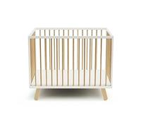 AT4 - Parc bébé Pirate en bois Blanc et Hêtre 80 x 100 cm | Fond réglable 3 hauteurs | Pour enfant jusqu'à 24 mois