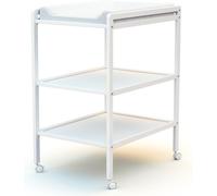AT4 Table à langer LILO 2 étagères blanc 75×58×94 cm avec roulettes