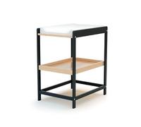 AT4 - Table à langer bébé 1 étagère en bois CONFORT Gris graphite/Hêtre verni |73 x 54 x 89 cm|Petit espace|Espace rangement|Meuble à langer bébé