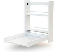 AT4 - Table à langer murale EAZY Blanc | Dimensions ouverte (L x l x H) : 56 x 77,5 x 78 cm | Dimensions pliée (L x l x H) : 56 x 18 x 78 cm | 2 étagères de rangement | Facile à utiliser