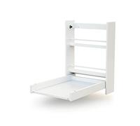 AT4 - Table à langer murale EAZY Blanc | Dimensions ouverte (L x l x H) : 56 x 77,5 x 78 cm | Dimensions pliée (L x l x H) : 56 x 18 x 78 cm | 2 étagères de rangement | Facile à utiliser
