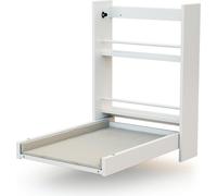 AT4 - Table à langer murale + matelas EAZY Blanc| Dimensions ouverte (L x l x H) : 56 x 77,5 x 78 cm|Pliée (L x l x H) : 56 x 18 x 78 cm | Matelas inclus | Utilisation facile à une main