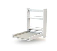 AT4 - Table à langer murale + matelas ESSENTIEL Blanc| Dimensions ouverte (L x l x H) : 56 x 77,5 x 78 cm|Pliée (L x l x H) : 56 x 18 x 78 cm | Matelas inclus | Utilisation facile à une main