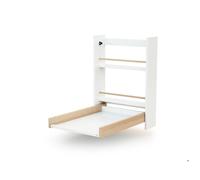 AT4 - Table à langer murale rabattable en bois EAZY Blanc et Hêtre Verni - Taille unique