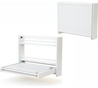 AT4 - Table à langer murale rabattable en bois SORA Blanc | 83 x 19 x 66 cm | Pour matelas à langer 75 x 55 cm NON INCLUS | Utilisation une main