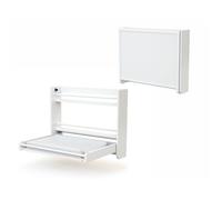 AT4 - Table à langer murale rabattable en bois SORA Blanc | 83 x 19 x 66 cm | Pour matelas à langer 75 x 55 cm NON INCLUS | Utilisation une main