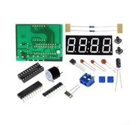 AT89C2051 Kit d'horloge numérique à 4 chiffres Affichage LED DIY Soudage Exercice Kit électronique FR-4 avec correction des secondes et fonction réveil pour bricoleurs amateurs