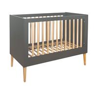 Generique Lit bébé Ila Beechwood 120x60 cm – écologique, réglable en hauteur – Gris