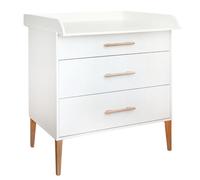 ATB Commode à langer ILA - Table à langer 101 x 85 x 75 cm - Ensemble complet pour chambre d'enfant - Meuble fonctionnel - Avec tiroirs - Blanc