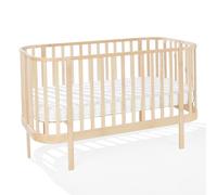 ATB MEBLE Lit à barreaux avec matelas 140x70 cm - 2en1, lit pliant, GRAND, lit qui grandit avec bébé, lit pour enfant, blanc