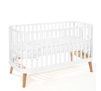 ATB MEBLE Lit à barreaux avec matelas 140x70 cm - 2in1 Lit Bébé Transformable - PRINCIPAL Lit d'Appoint Bébé - Lit Bébé évolutif - Lit Jeune - Blanc