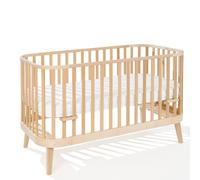 ATB MEBLE Lit à barreaux avec matelas 140x70 cm - 2in1 Lit Bébé Transformable - PRINCIPAL Lit d'Appoint Bébé - Lit Bébé évolutif - Lit Jeune - Bois