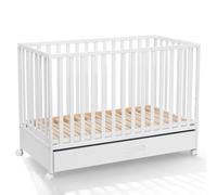 ATB MEBLE Lit avec matelas et tiroir, COLLECTION LUX, Lit d'appoint pour bébé, Lit sur roulettes, 120x60cm, Bila