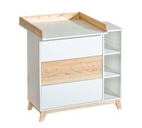 ATB Table à langer - Table à langer 102,5x102x76,5cm - Meuble fonctionnel pour chambre d'enfant - Table à langer avec tiroirs - Baby Changing Table - Blanc
