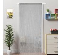 Ateasierlife Rideau de porte avec cordon anti-mouches, rideaux à cordons, fenêtres, perles, moustiquaire, franges, séparateur de pièce, stores, cuisine, extérieur, panneau anti-insectes (Gris 100×