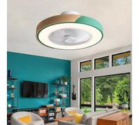 ATEEZ Ventilateur de Plafond avec Lumière 6 Vitesses Dimmable Silencieux Lustre Ventilateur de Plafond LED Réversible Télécommande Luminaire Ventilateur Plafond avec Lumière pour Salon Chambre-Green