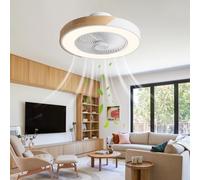 ATEEZ Ventilateur de Plafond avec Lumière 6 Vitesses Dimmable Silencieux Lustre Ventilateur de Plafond Led Réversible Télécommande Luminaire Ventilateur Plafond avec Lumière pour Salon Chambre-White