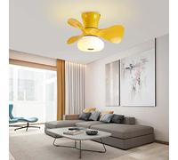 ATEEZ Ventilateur Plafond avec Lumiere Silencieux LED Dimmable Telecommande Ventilateur Plafond Réversible avec Lumière Modern 6 Vitesses Plafonnier Ventilateur de Plafond pour Chambre Enfant-Yellow