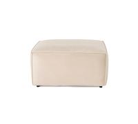 Atelier Del Sofa Élégant Pouf crème avec Tissu 100% Lin, Cadre en Corne, 32 Mousse DNS, 85 x 85 x 40 cm, Coussin Inclus, élégant et Confortable pour n'importe Quel Espace