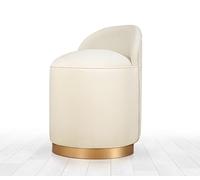 Atelier Del Sofa Elegant Pouf crème, Hauteur 50 cm, Profondeur 45 cm, 100% Velours, éponge orthopédique de 6 cm, Jambes en Bois, capacité de 160 kg, Style Baroque et bohème