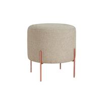 Atelier Del Sofa Pouf bohème avec Jambes en Fer revêtues de cuivre, Hauteur 42 cm, Profondeur 40 cm, 50% Coton et 50% Lin, éponge orthopédique de 5 cm, Couleur café élégante pour hôtels et espaces