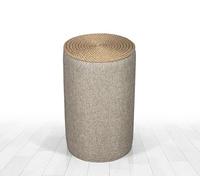 Atelier Del Sofa Pouf bohème, Beige, 52 cm de Hauteur x 31 cm de Profondeur, 50% Coton, 50% Lin, Jambes cachées recouvertes de PVC, Corde de Jute de 14 mm, Design scandinave élégant