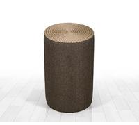 Atelier Del Sofa Pouf bohème, Couleur café, 52 cm de Hauteur x 31 cm de Profondeur, 50% Coton, 50% Lin, Jambes cachées recouvertes de PVC, Corde de Jute de 14 mm, Design scandinave élégant