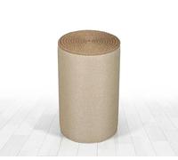 Atelier Del Sofa Pouf bohème, Couleur crème, 52 cm de Hauteur x 31 cm de Profondeur, 50% Coton, 50% Lin, Jambes cachées recouvertes de PVC, Corde de Jute de 14 mm, Design scandinave élégant