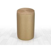 Atelier Del Sofa Pouf bohème, doré, 52 cm de Hauteur x 31 cm de Profondeur, 50% Coton, 50% Lin, Jambes cachées recouvertes de PVC, Corde de Jute de 14 mm, Design scandinave élégant