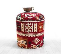 Atelier Del Sofa Pouf élégant, 46 cm de Hauteur x 40 cm de Profondeur, 50% coton/50% Polyester, éponge orthopédique de 7 cm, Jambes cachées revêtues de PVC, Parfait pour la décoration Rustique et