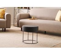 Atelier Del Sofa Pouf élégant avec Jambes en métal, diamètre et Hauteur : 40 cm - 50% coton/50% Polyester - Tissu Facile à Nettoyer - Mousse 32 DNS pour Plus de Confort - Parfait pour Les espaces de