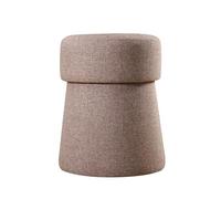 Atelier Del Sofa Pouf élégant, Couleur café, 50 x 40 cm, 50% Coton, 50% Lin, éponge orthopédique de 6 cm, Jambes cachées revêtues de PVC, Parfait pour la décoration bohème et scandinave