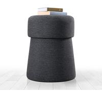 Atelier Del Sofa Pouf élégant Gris foncé, 50 cm de Hauteur x 40 cm de Profondeur - 50% Coton et 50% Lin - Éponge orthopédique de 6 cm - Jambes cachées revêtues de PVC - Design bohème Moderne