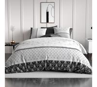atelier du coton Housse de Couette 240x260 + 2 taies d'oreiller 100% 57 Fils Casta, 240 x 260 cm