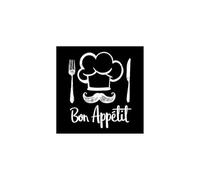 ATELIER Serviettes décorées - Chef Bon appétit- Lot de 20
