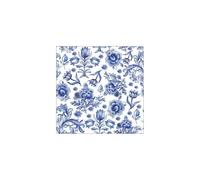 ATELIER Serviettes décorées - Fleurs Bleues - Lot de 20