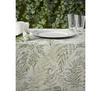 Atenas Nappe imprimée avec traitement anti-taches 100 % coton double couche en résine acrylique Motif fougères Diamètre 150 cm