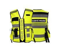 ATEQ UNIFORME Gilet Haute Visibilité SÉCURITÉ PRIVÉE Jaune, Multi-Poches