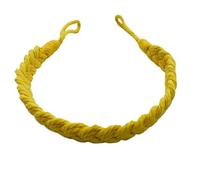 ATEUXOL Crochets De Rideaux TresséS BohèMes Embrasses de Rideaux en Coton Pur, 1 pièce, Style Boho, simplicité, Corde tissée, for Chambre à Coucher, décoration Salon(Yellow)