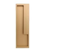ATEUXOL Poignées Encastrées Poignée de porte grange noire, en alliage Zinc doré, poignées coulissantes intérieures, d'armoire affleurantes, quincaillerie bois for meubles(Gold 128mm Right)