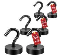 ATEWEITA Crochet Aimanté Puissant, Crochet Magnetique Cuisine Frigo, Petit Aimant Porte Rangement pour Manteau Torchon Cle Mural, Cruise Magnetic Hooks (Noir, Mixed Color)