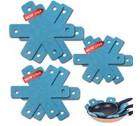 Ateweita Protege poele Feutrine, Séparateur Protection Protège Casserole, Séparateur Poele, protège-poêles pour Rangement Empilage Poil Cuisine (Bleu, (S+M+L)*2)