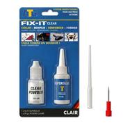 ATG FIX IT - Colle Extra Forte avec Poudre de Remplissage Transparente | Effet Soudure Liquide, Kit Bi-Composant 1 × 10 ml - Réparation Plastique, Métal et Verre - Jusqu’à 150 °C