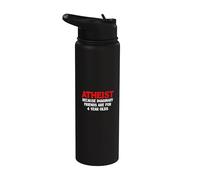 Athée parce que les amis imaginaires sont pour les enfants de 4 ans Stainless Steel Insulated Water Bottle
