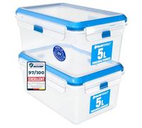 ATHLON TOOLS Boîte Hermétique Alimentaire 5L Lot de 2 Conservation Étanche | Boîte de Conservation Alimentaire Transparente : joint étanche, congélateur -40°C, micro-ondes, lave-vaisselle, sans BPA