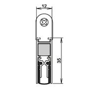 Athmer Athmer Joint de porte double étanchéité M-12/35 1-393 Sortie 2-côtés L.958mm aluminium argenté Quantité:1