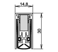 Athmer Athmer OHG Joint de porte Schall-Ex® L-15/30 WSNr. 1-880 Sortie 1-s.L.833mm alu argenté Quantité:1