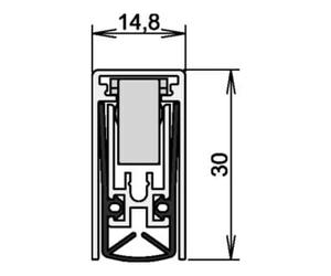 Athmer Athmer OHG Joint de porte Schall-Ex® L-15/30 WSNr. 1-880 Sortie 1-s.L.833mm alu argenté Quantité:1