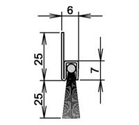 Athmer Joint de porte à brosse L.1100mm en crin de cheval mélangé Aufr.Athmer Quantité:1